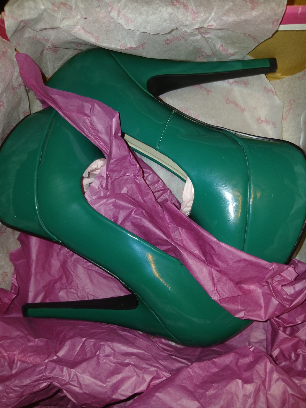 Qupid Green Patent Platform Heel Pumps - Women's Green Patent Heels